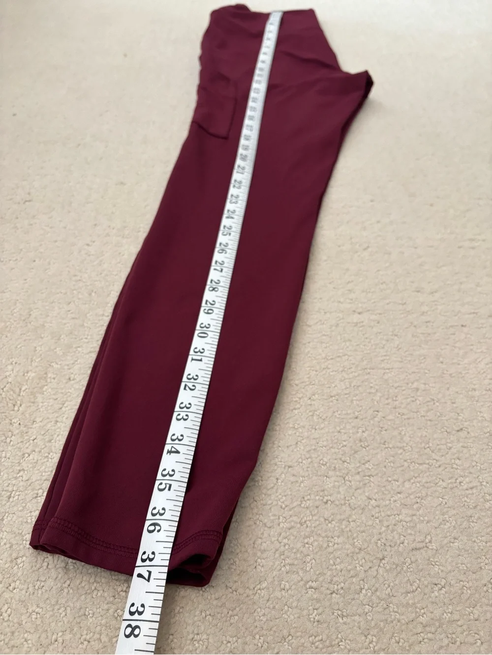 Spyder Active Burgundy Maroon High-Waist Leggings With Pockets